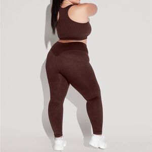 POPFLEX CurveFlex Crisscross Hourglass Seamless Ribbed Leggings and Crop Top
